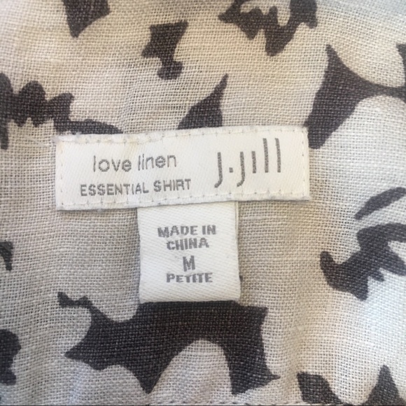 J. Jill  Linen Essential Floral button-down Medium Petite - Picture 8 of 9